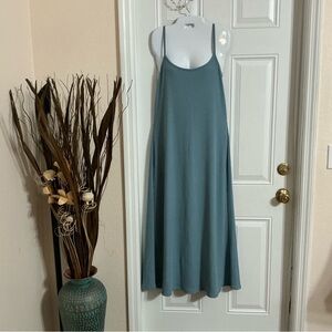 A New Day Women’s Teal Blue Rib-Knit Midi Cami Dress Size L
